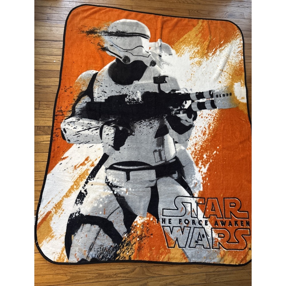 Star Wars Throw Blanket- Episode 7 Live‎ Action- Super Plush Cozy Warm- Orange